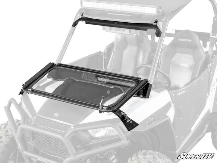 Polaris RZR XP 1000 Flip Down Glass Windshield - 2014-2018 - Driver's Side Wiper