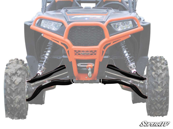 Polaris RZR XP Turbo High-Clearance A-Arms - Adjustable - Both (Only Lower A Arms are Adjustable) - Heavy-Duty 4340 Chromoly Steel - Black