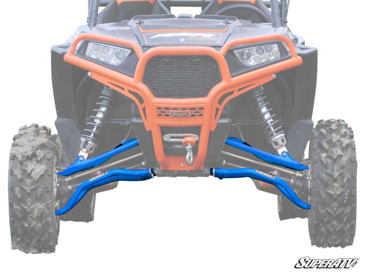 Polaris RZR XP Turbo High-Clearance A-Arms - Adjustable - Both (Only Lower A Arms are Adjustable) - Heavy-Duty 4340 Chromoly Steel - Voodoo Blue