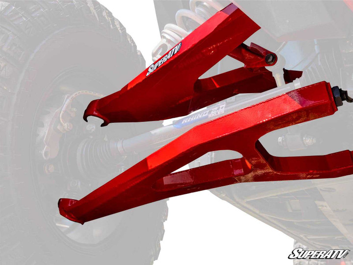 Polaris RZR XP Turbo High Clearance Boxed A-Arms - Excludes Ball Joints - Red