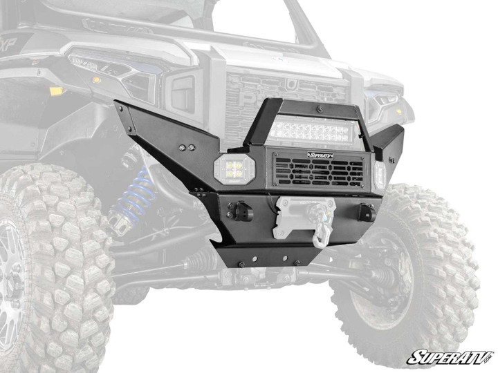 Polaris Xpedition Winch-Ready Front Bumper - 2 Cube Lights - 12" LED Double Row Light bar
