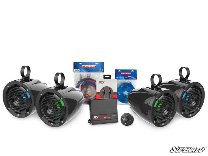 MTX UNI-1 Amplifier and Roll Cage Speaker Kit - Bluetooth - 4 Pods