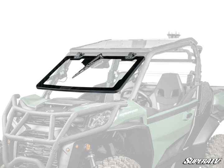 Can-Am Commander MaxDrive Power Flip Glass Windshield - With Wiper & Washer Kit