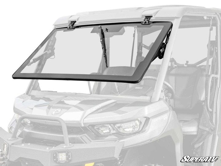 Can-Am Defender HD5 MaxDrive Power Flip Glass Windshield - With Wiper & Washer Kit