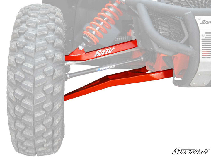 Can-Am Maverick X3 Sidewinder A-Arms 1.5" Forward Offset - 64 inch Wide - Heavy-Duty 4340 Chromoly Steel - Can-Am Red -