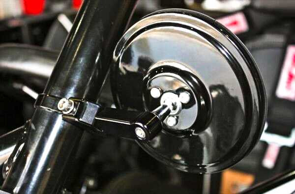 AXIA Round Convex Glass Billet Arm Side Mirror Black 5" MOD5SM-BK