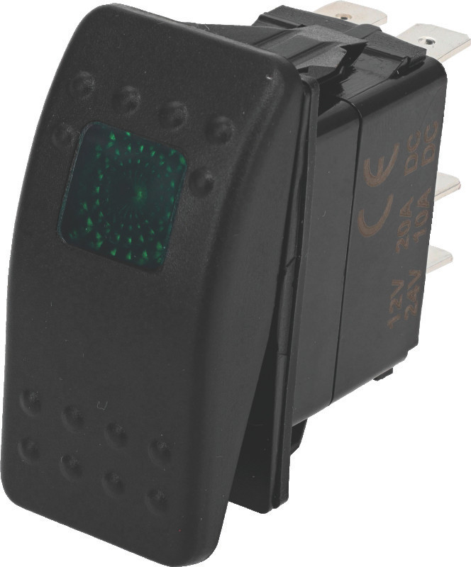 DragonFire Racing Lighted Switch On/Off Rocker Switch Green Lite 520983