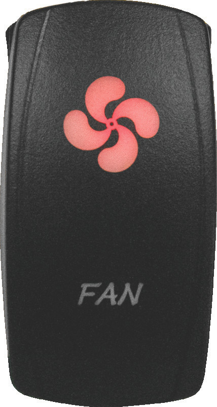 DragonFire Racing Lighted Switch Fan On/Off Red 521382
