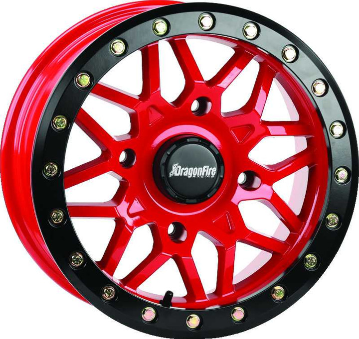 DragonFire Racing Typhon Wheel 15X7 4/156 5+2 +10 Machined Red 523205