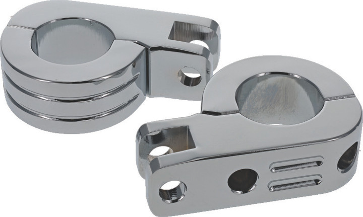 Bikers Choice Chrome Billet Highway Peg Mounts for 1.25 Inch Engine Guard Universal Custom Pr 502318