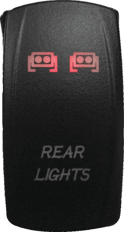 DragonFire Racing Lighted Switch Rear Light On/Off Red 521392