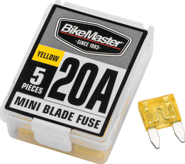 BikeMaster 5Piece 20A Replacement Mini Blade Fuse 152446