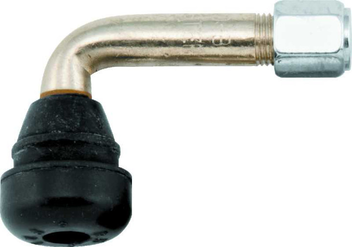 BikeMaster Valve Stem 90Deg Chrome w/Rubber Ea 151415