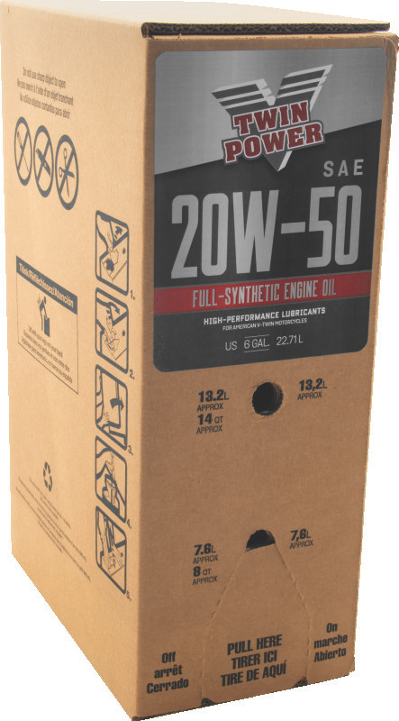 Twin Power 20W50 Synthetic Oil - 6 Gallon Bag-In-Box 539027