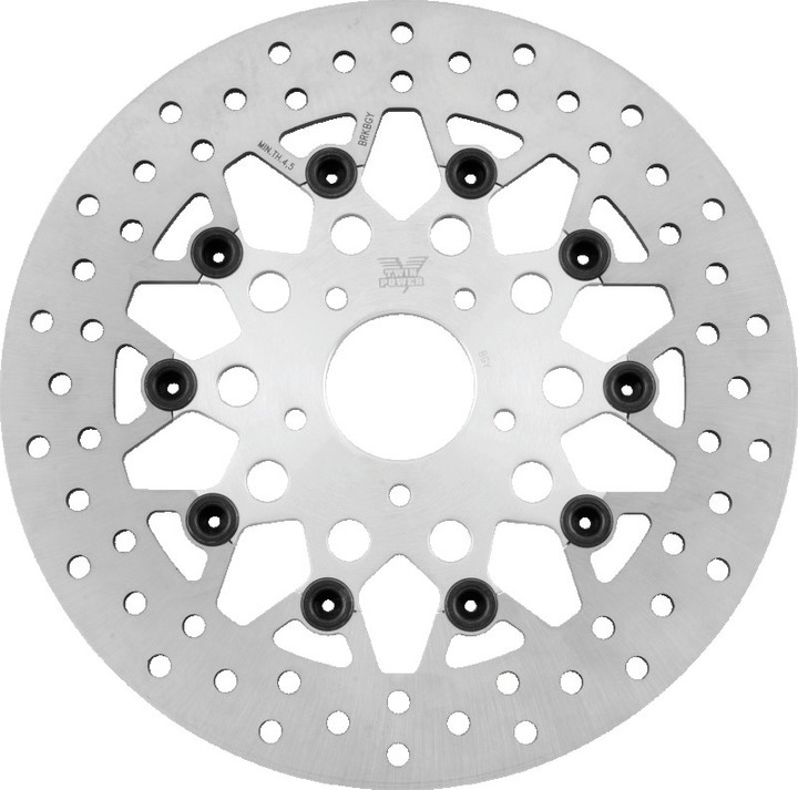 Twin Power 84-17 Big Twin Exc 11.8 and Lug Mount 84-13 XL Front 11.5 Floating Rotor Mesh Silver 666834