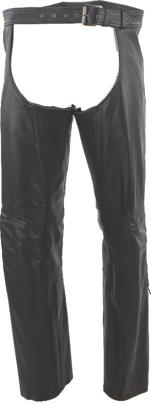 Kuryakyn Leather By River Road Plains Leather Chaps Black - Medium 94419