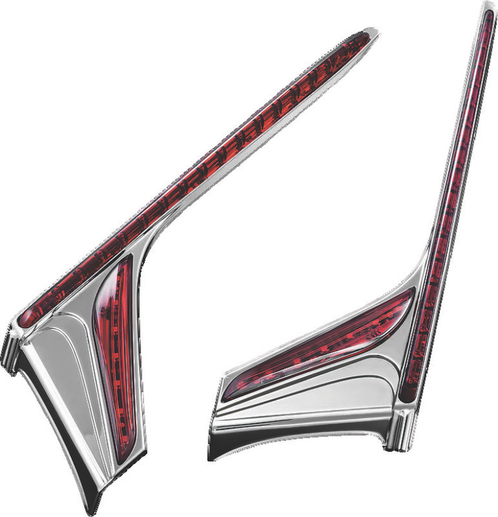 Kuryakyn L.E.D. Vertical Rear Light Strips 12-17 GL1800 Chrome Red Lens 3237