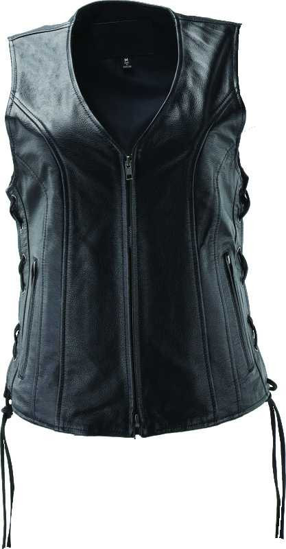 Kuryakyn Leather By River Road Sapphire Leather Vest Black Womens - Medium 94445