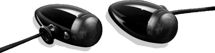 Kuryakyn Super Bright LED Mini Bullet Lights Amber Gloss Black 2504
