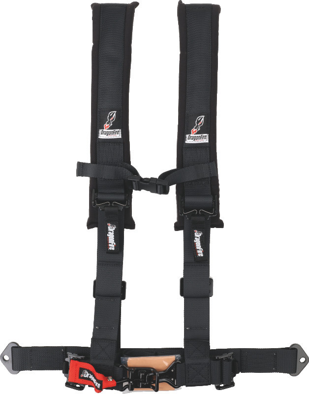 DragonFire Racing Harness- H-Style- 4-Point- 2in Buckle- Black 521271