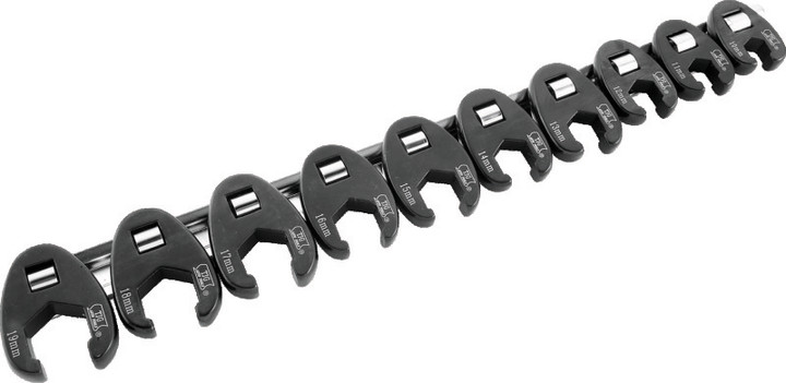 BikeMaster 10-pc 3/8in Drive Metric Flare Crow Foot Wrench Set 151530