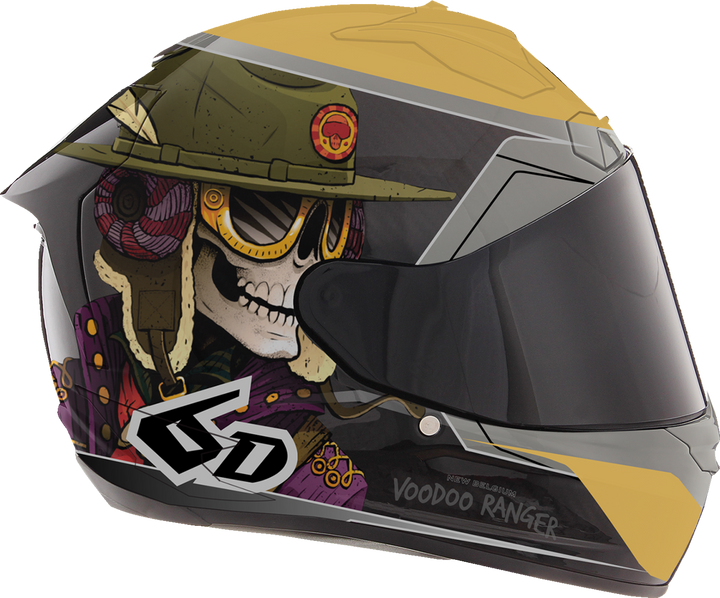 6D Helmets Ats-1R Helmet - Voodoo Ranger - Gloss Black/Gold - 2Xl 30-0809