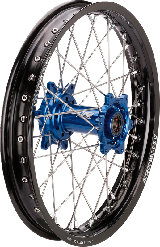 Moose Offroad Wheel Assembly - Sx-1 - Complete - Rear - Black Wheel/Blue Hub - 14X1.6 - Suzuki Rm/Yamaha Yz YR-16014-BKBU