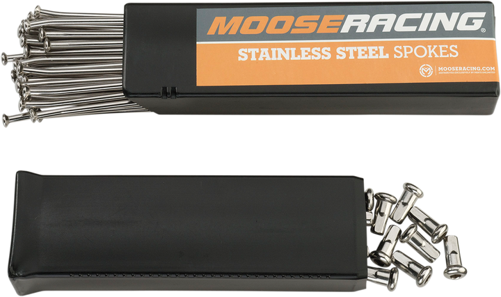 Moose Offroad Spoke Set With Nipples - Stainless Steel - Rear - 19" - Kx/Rm-Z 1-22-209-S