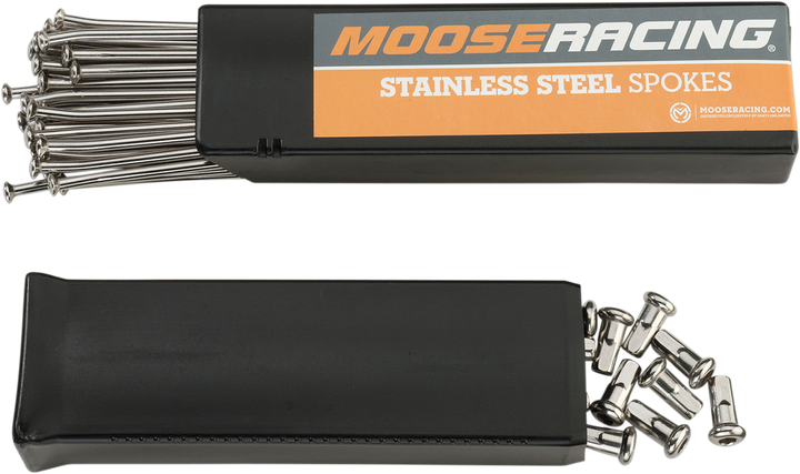 Moose Offroad Spoke Set With Nipples - Stainless Steel - Rear - 19" - Gas Gas/Husqvarna/Ktm 1-22-309-S