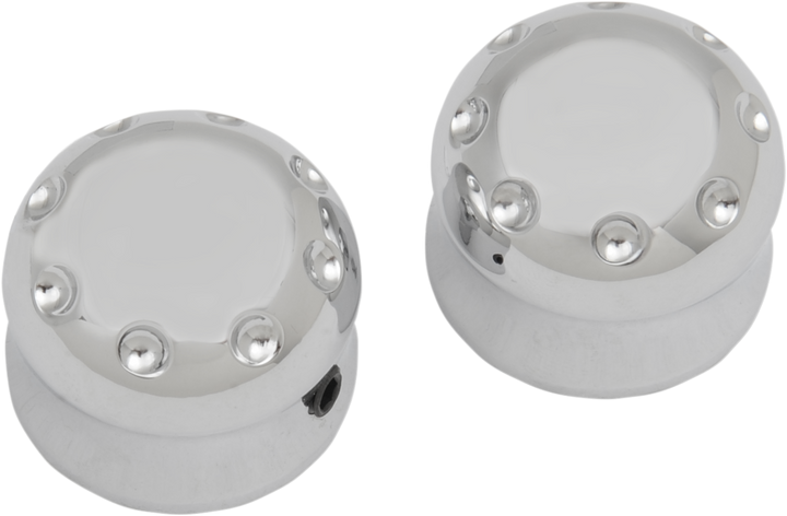 Covingtons Axle Covers - Front - Dimpled - Chrome - Pair - '08-'23 C0010-C