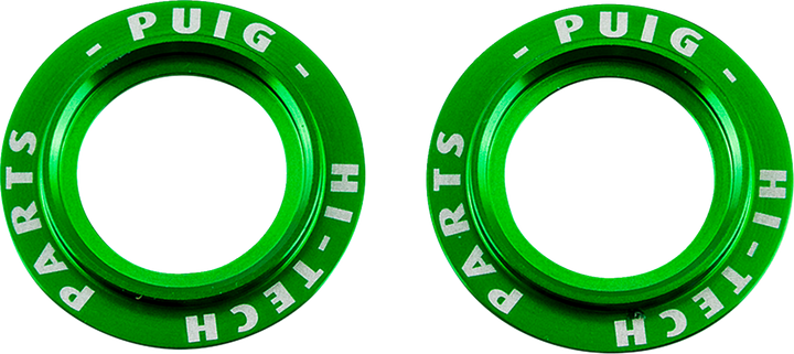 Puig Hi-Tech Parts Axle Slider Rings - Green - Set 20271V
