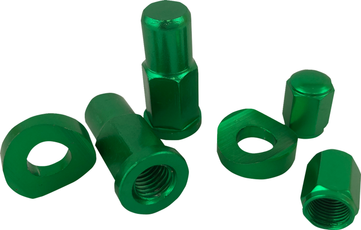 No Toil Rim Lock Nut/Spacer - Kit - Green NTRK008