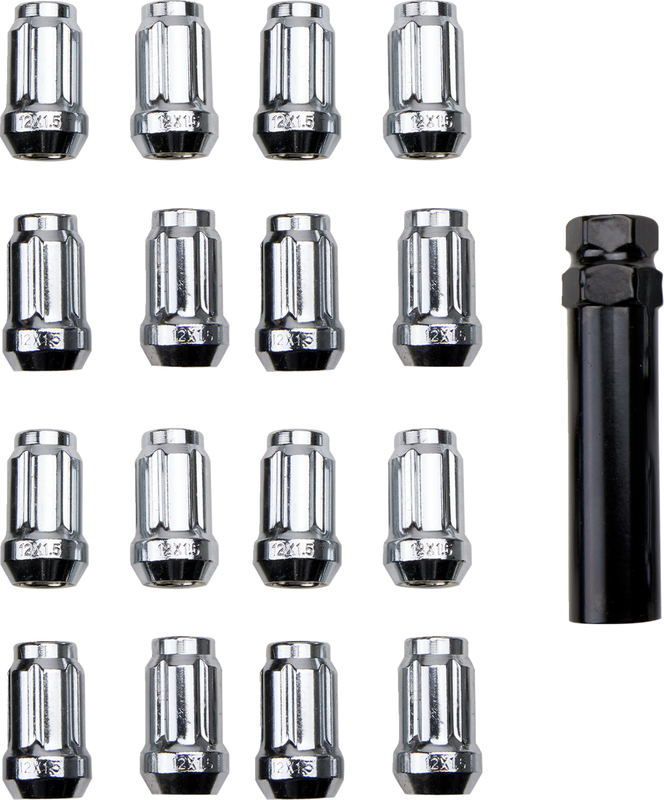 Itp Lug Nuts - 60° Tapered - Chrome - M12 X 1.50 - Splined With Key - 20 Pack ALUG22BX