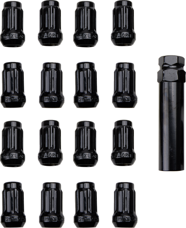 Itp Lug Nuts - 60° Tapered - Black - M12 X 1.50 - Splined With Key - 16 Pack BLUG20BX