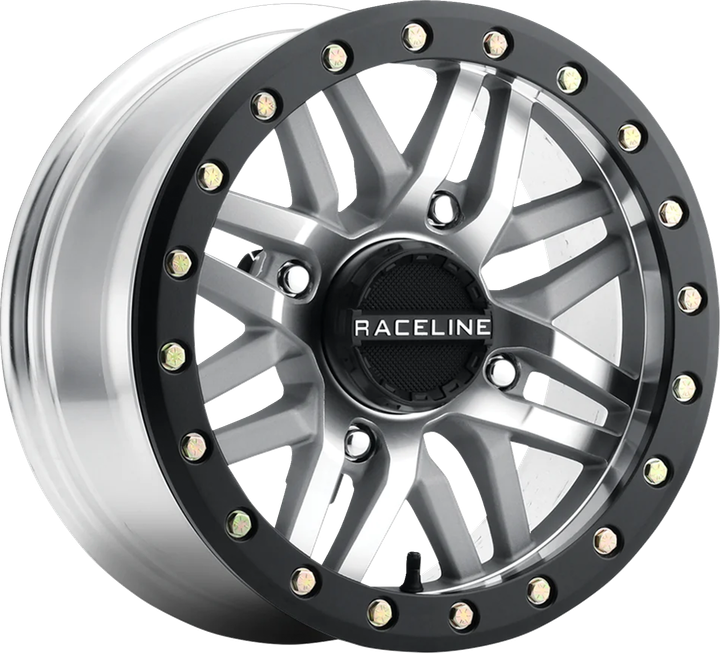Raceline Wheels Wheel - Ryno - Beadlock - Front/Rear - Machined/With Black Ring - 15X10 - 4/137 - 5+2 A91MA-51037-00