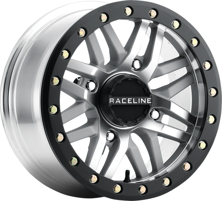 Raceline Wheels Wheel - Ryno - Beadlock - Front/Rear - Machined/With Black Ring - 15X7 - 4/156 - 5+2 (+10 Mm) A91MA-57056+10
