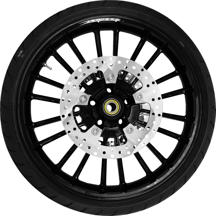 Coastal Moto Atlantic Front Wheel - Black (21") | Rotor (12.6) | Dunlop Ae Tire (130/60B21) PKG-ATL213SB-24ABST