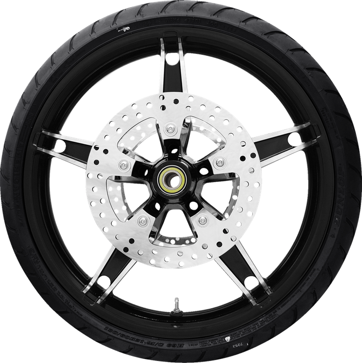 Coastal Moto Daytona Front Wheel - Black Cut (21") | Rotor (12.6) | Dunlop Ae Tire (130/60B21) PKG-DAY213BC-24ABST