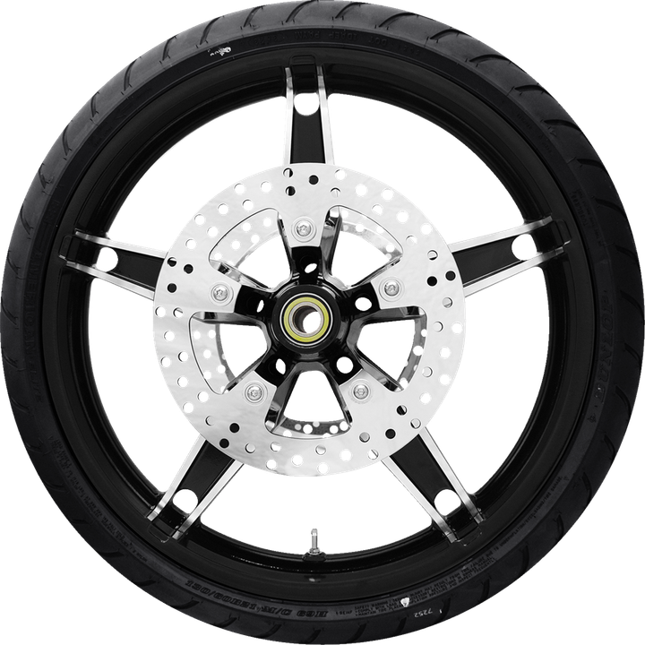 Coastal Moto Daytona Front Wheel - Black Cut (21") | Rotor (11.8) | Dunlop Ae Tire (130/60B21) PKG2-DAY213BC-ABST