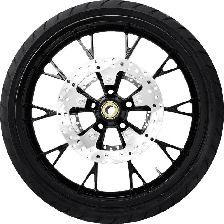 Coastal Moto Marlin Front Wheel - Solid Black (21") | Rotors (11.8") | Dunlop Ae2 Tire (130/60B21) PKG2-MAR213SB-ABST