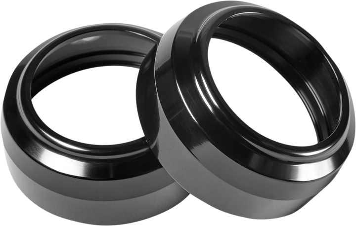 Performance Machine (Pm) Fork Dust Caps - 49 Mm - Black Anodized 0208-2181-B