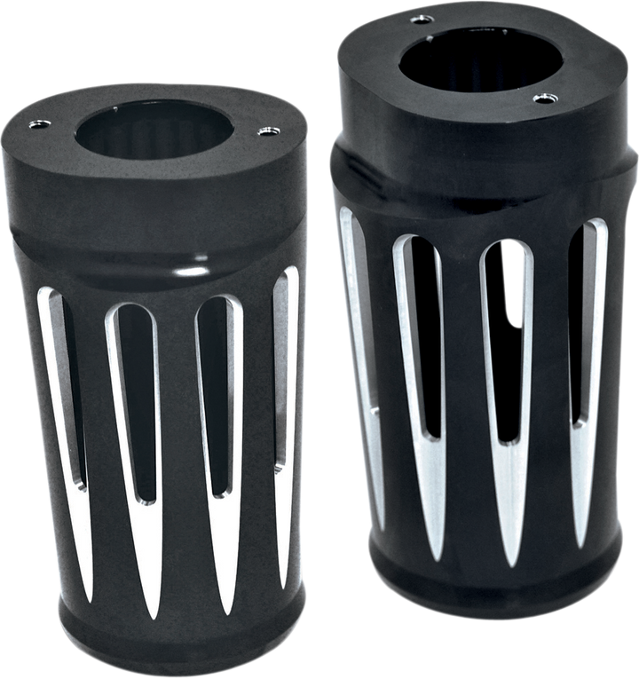 Arlen Ness Fork Boot Covers - Black Anodized - Deep Cut - Flhtd 20-014
