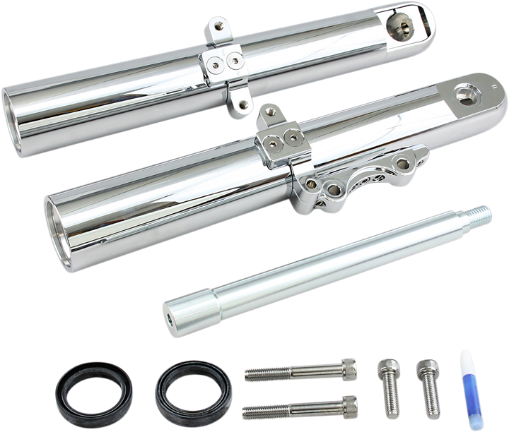 Arlen Ness Fork Legs - Chrome - Hot Legs - Custom Single Disc - Smooth - '00-'07 06-522