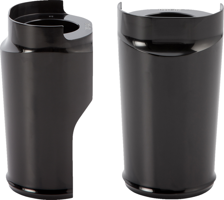 Arlen Ness Fat Tire Fork Boot Cover - Black Anodized - Smooth 20-040