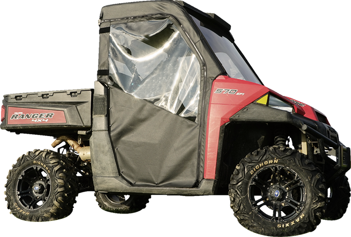 Seizmik Soft Full Doors - Rear Window - Black/Clear - Polaris - Ranger 51-20992