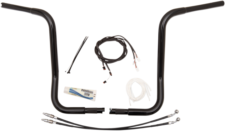 Fat Baggers Inc. 1-1/4" Ez Install Round Top Handlebar Kit - 16" - Black 909516-B