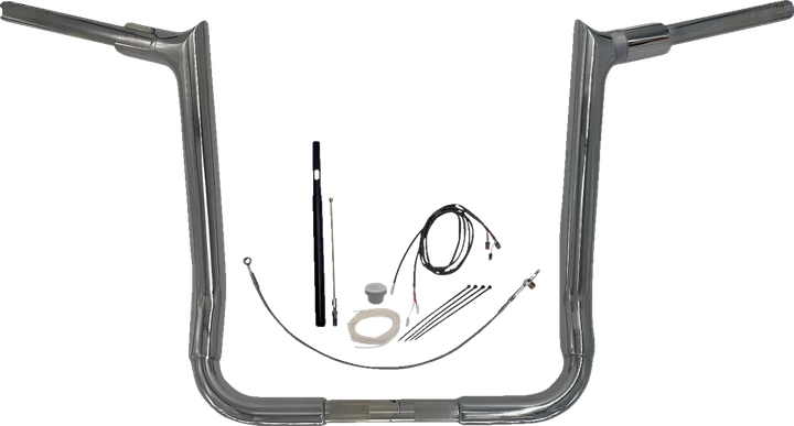 Fat Baggers Inc. 1-1/2" Ez Install Pointed Top Handlebar Kit - 16" - Chrome 819016