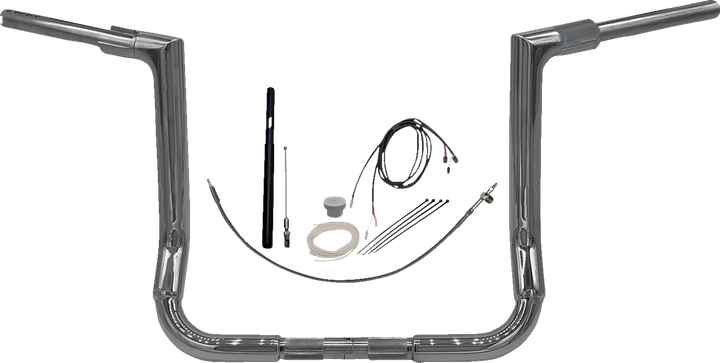 Fat Baggers Inc. 1-1/2" Ez Install Flat Top Handlebar Kit - 14" - Chrome 619014