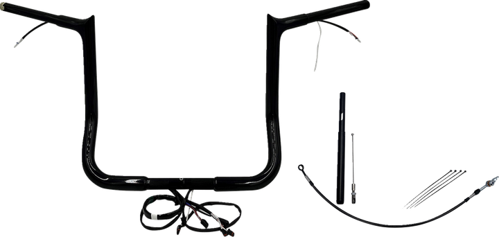 Fat Baggers Inc. Ez Install Wired 1-1/4" Pointed Top Handlebar Kit - 14" - Black 912014-B