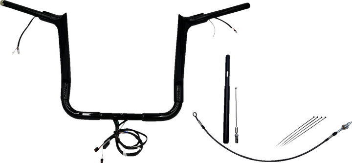 Fat Baggers Inc. Ez Install Wired 1-1/2" Pointed Top Handlebar Kit - 14" - Black 812014-B